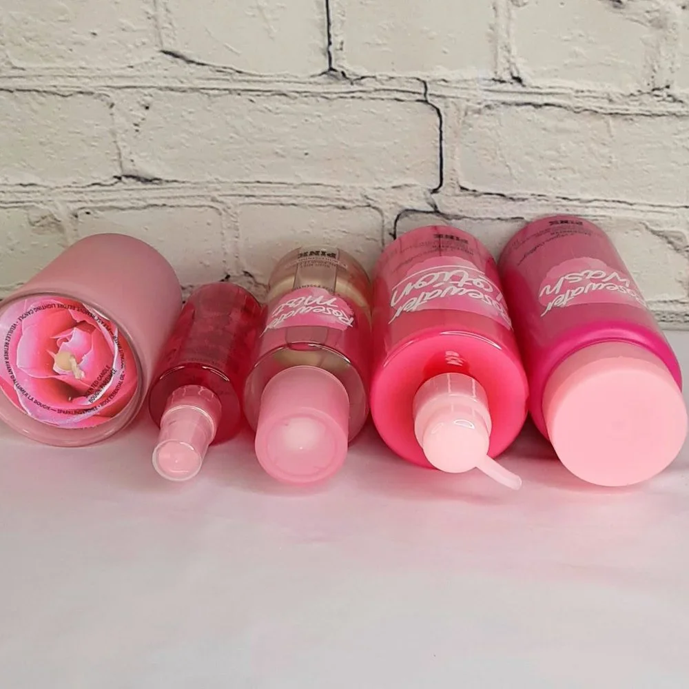 VICTORIA'S SECRET PINK ROSEWATER REVITALIZE BODY CARE 5-PIECE SET NEW - Picture 5 of 16